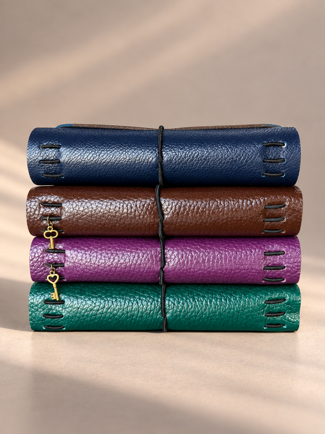A5 Leather Travelers Notebook Cover: Refillable Journal with Elastic Bands
