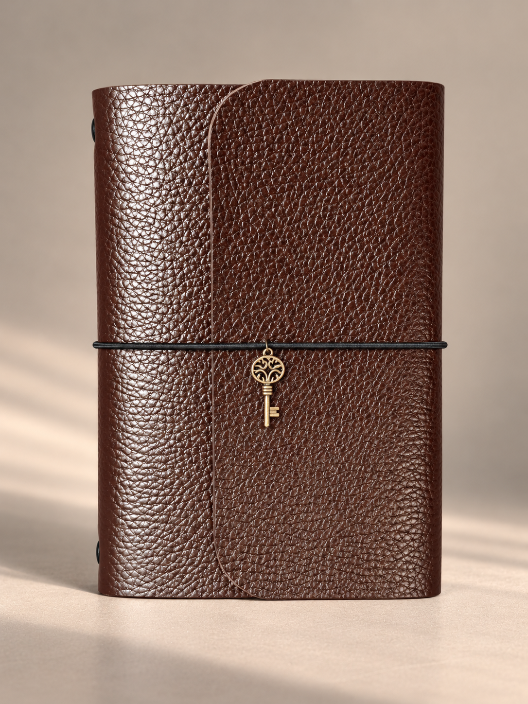 A5 Leather Travelers Notebook Cover: Refillable Journal with Elastic Bands
