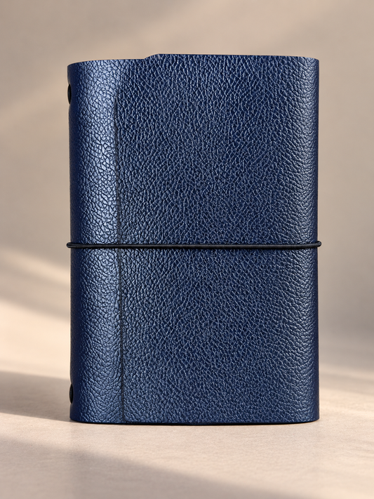 A5 Leather Travelers Notebook Cover: Refillable Journal with Elastic Bands