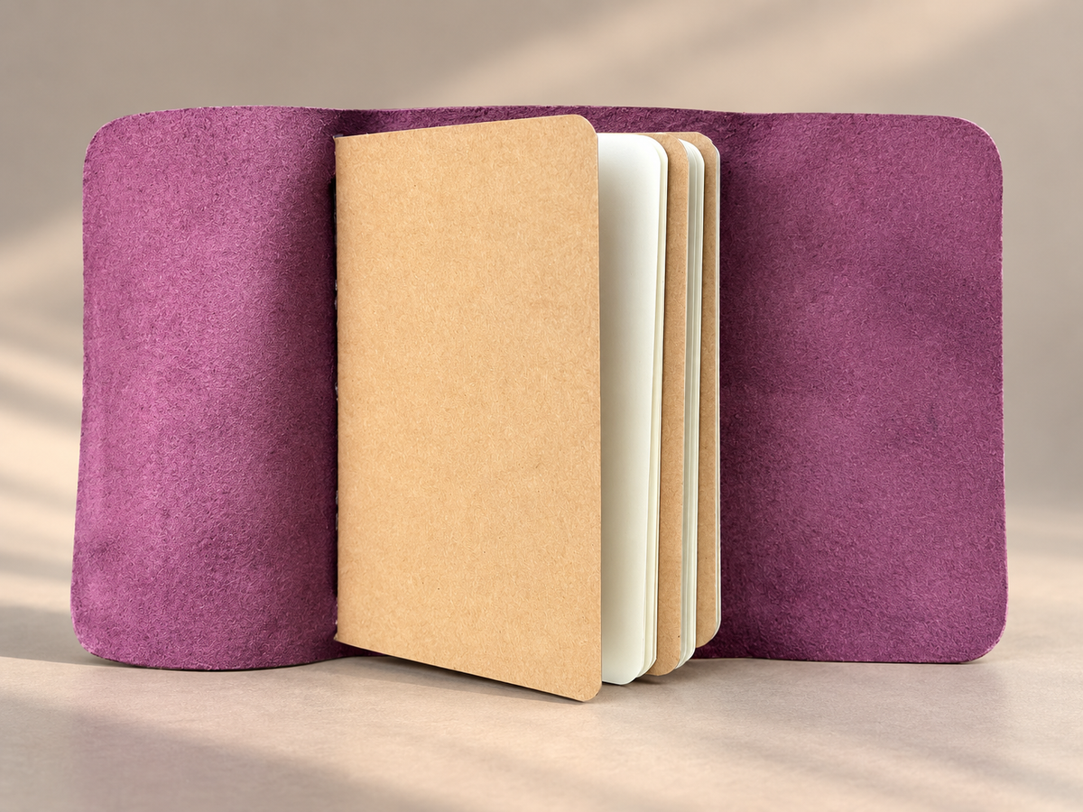 A5 Leather Travelers Notebook Cover: Refillable Journal with Elastic Bands