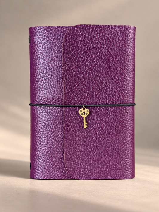 A5 Leather Travelers Notebook Cover: Refillable Journal with Elastic Bands
