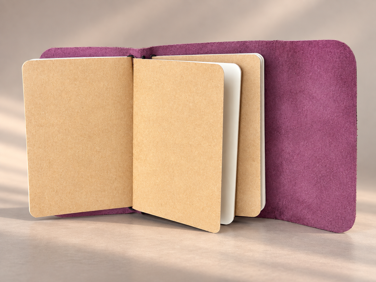 A5 Leather Travelers Notebook Cover: Refillable Journal with Elastic Bands